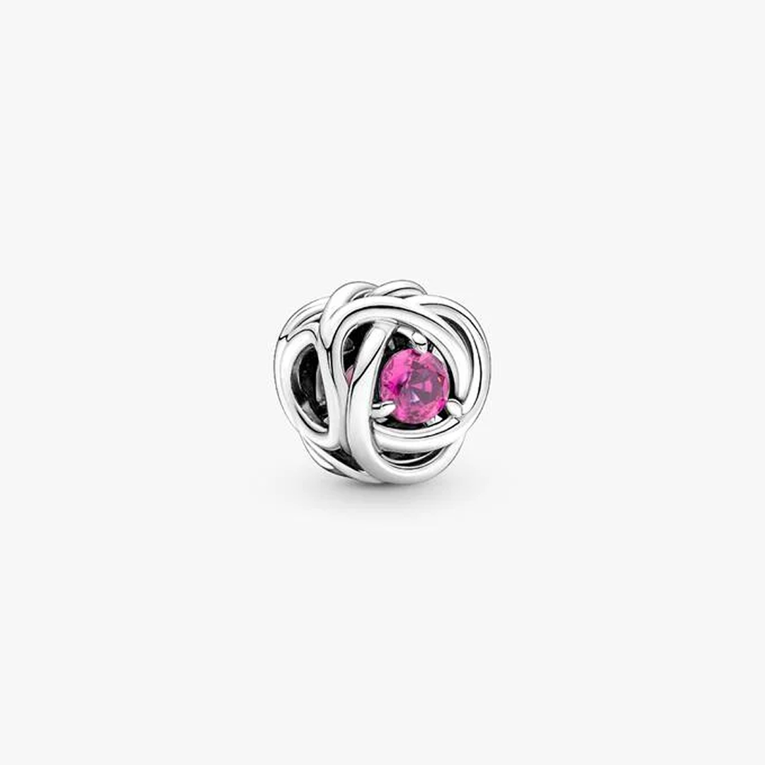 October Birthstone Eternity Circle Charm