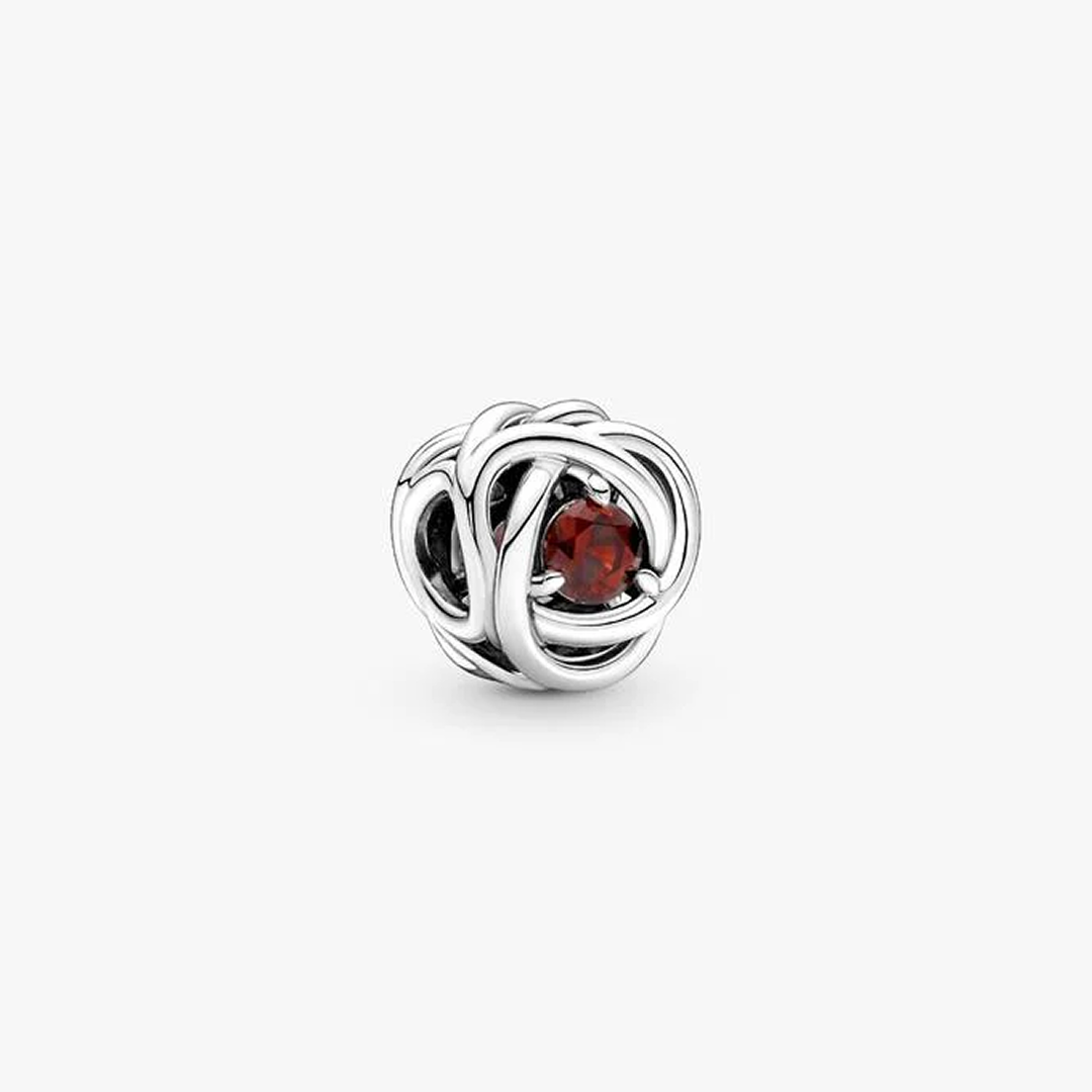 January Birthstone Eternity Circle Charm