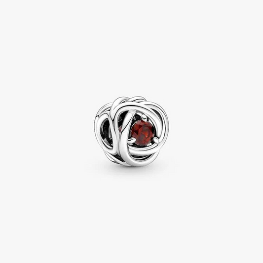 January Birthstone Eternity Circle Charm