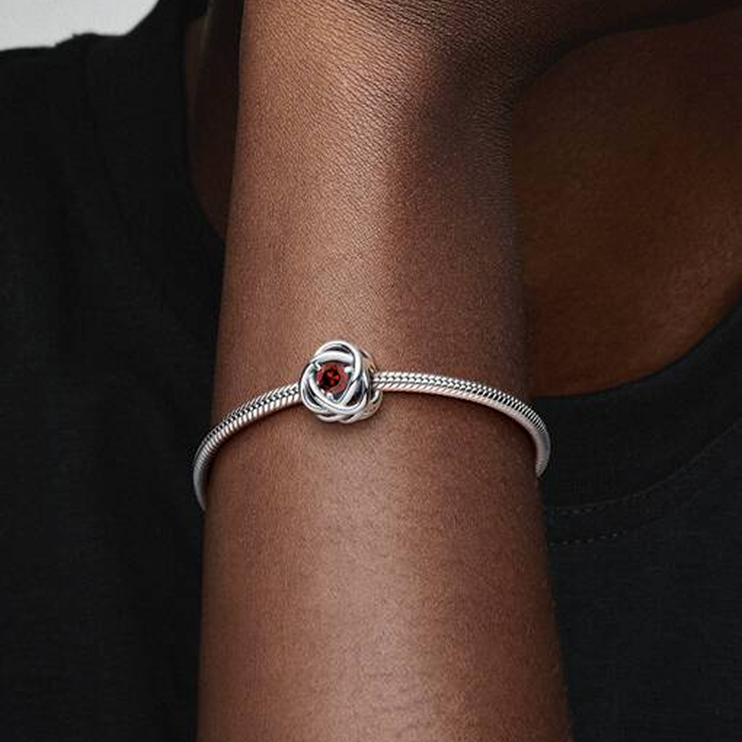 January Birthstone Eternity Circle Charm