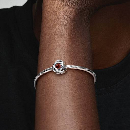 January Birthstone Eternity Circle Charm