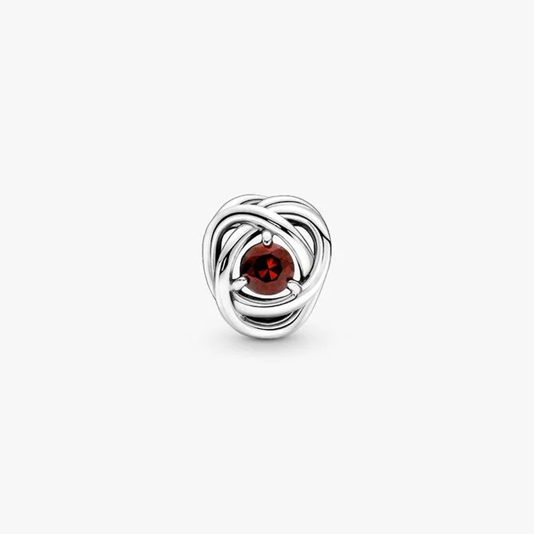 January Birthstone Eternity Circle Charm