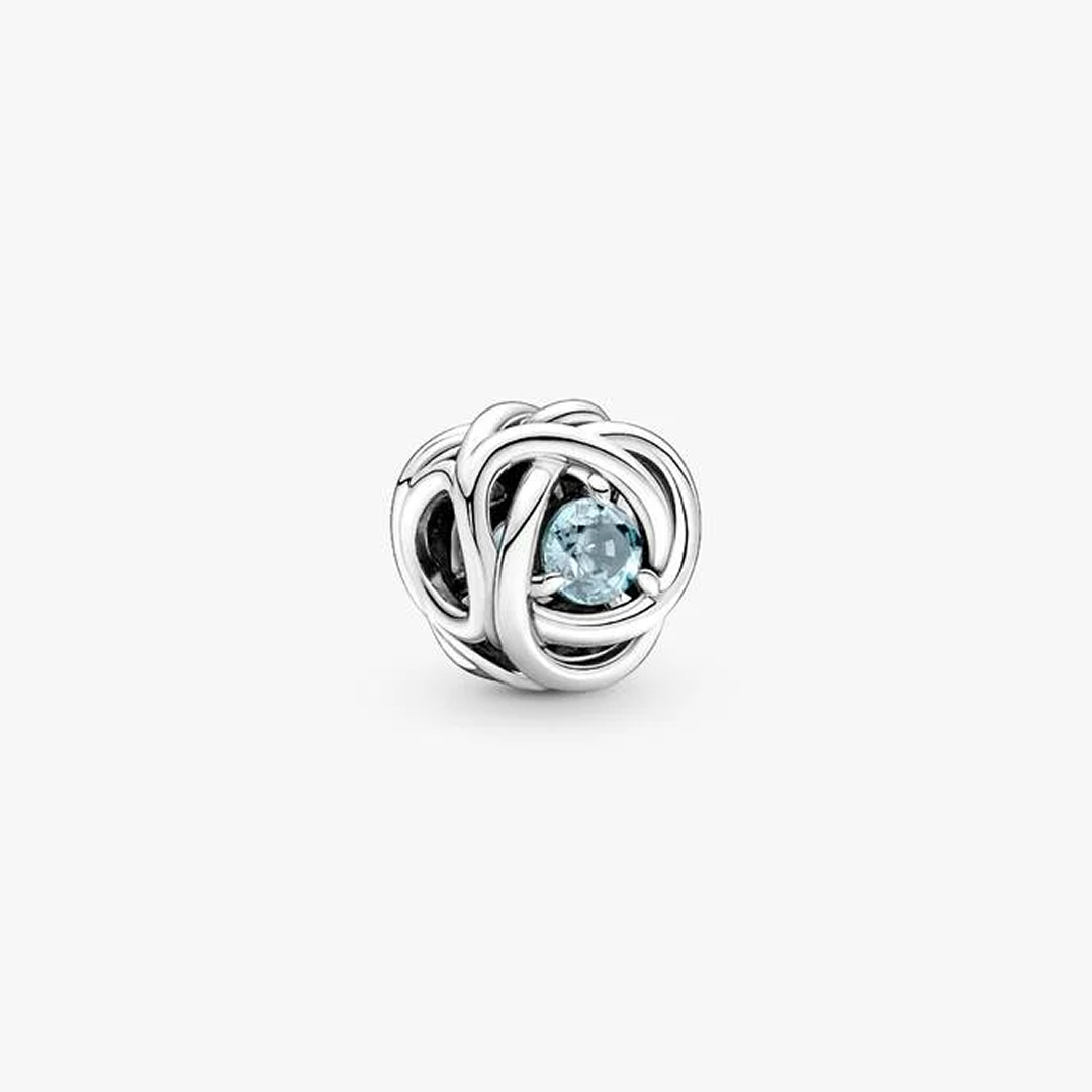 March Birthstone Eternity Circle Charm
