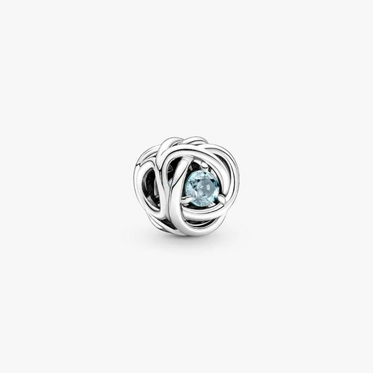 March Birthstone Eternity Circle Charm