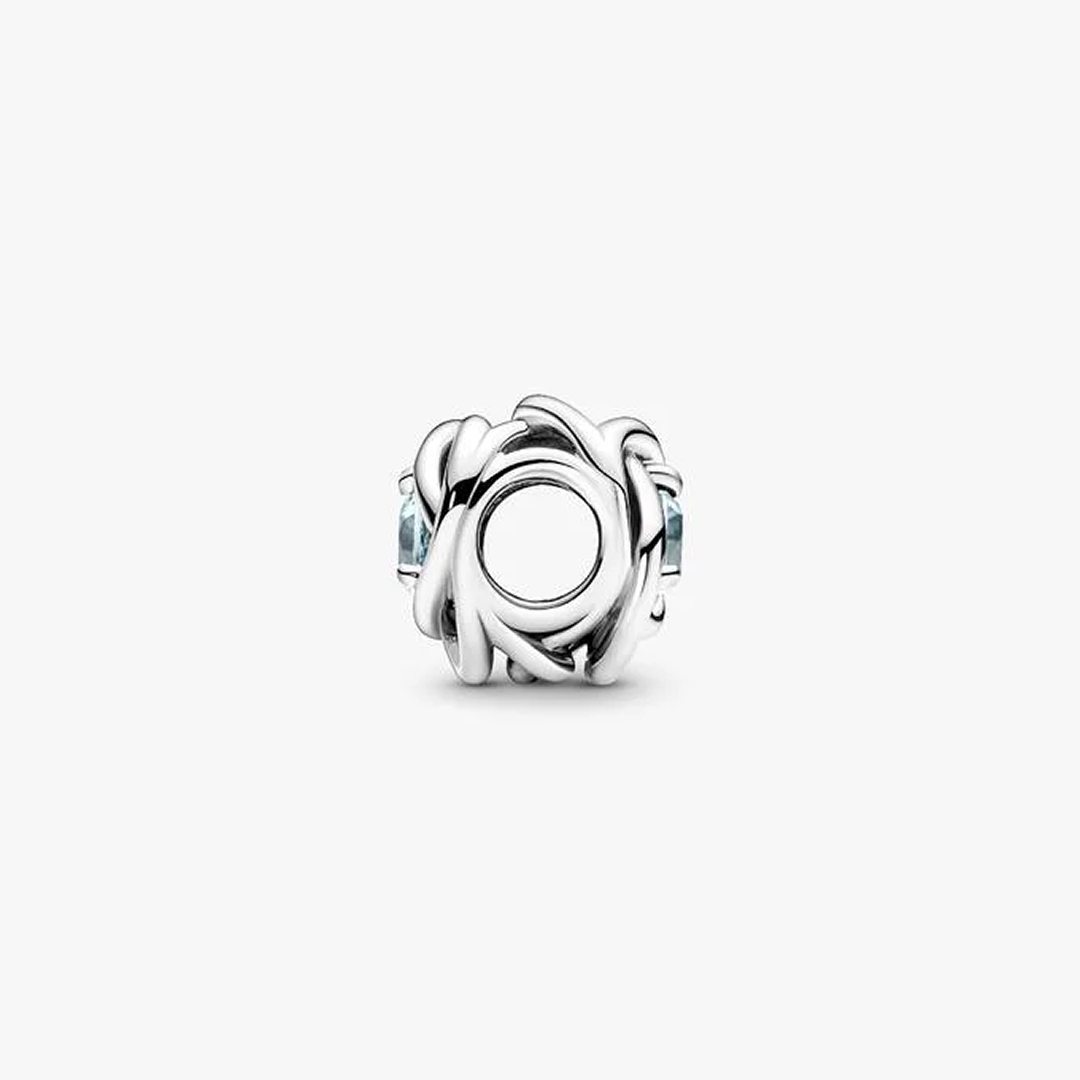 March Birthstone Eternity Circle Charm