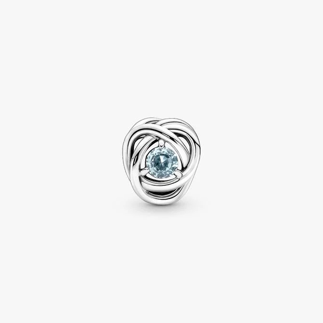 March Birthstone Eternity Circle Charm
