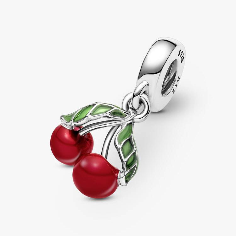 Asymmetrical Cherry Fruit Dangle Pandora Charm