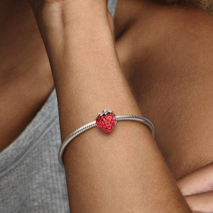 Seeded Strawberry Fruit Pandora Charm