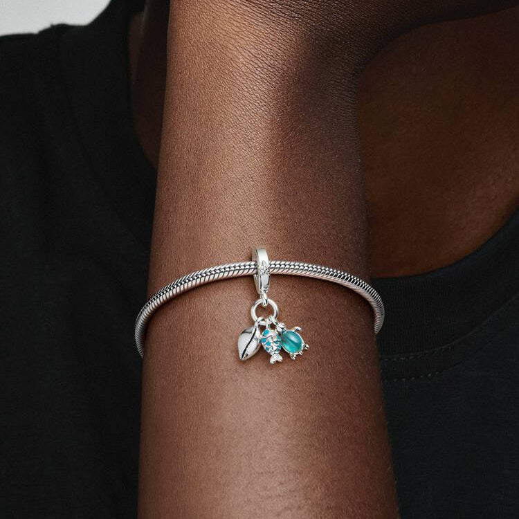 Fish, Sea Turtle & Conch Triple Dangle Pandora Charm