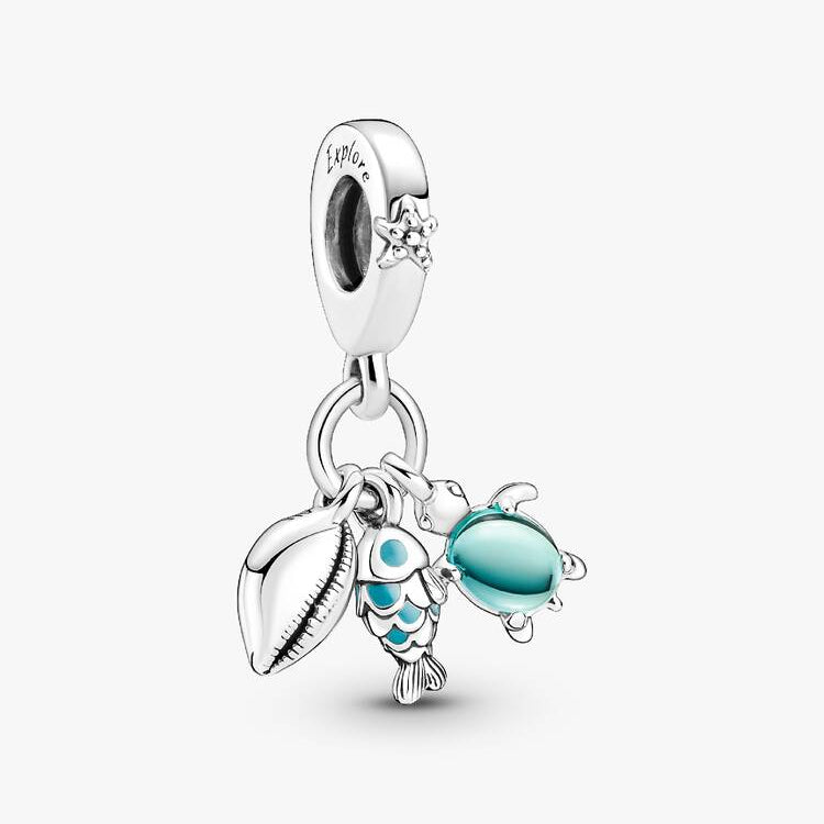 Fish, Sea Turtle & Conch Triple Dangle Pandora Charm