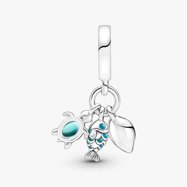 Fish, Sea Turtle & Conch Triple Dangle Pandora Charm