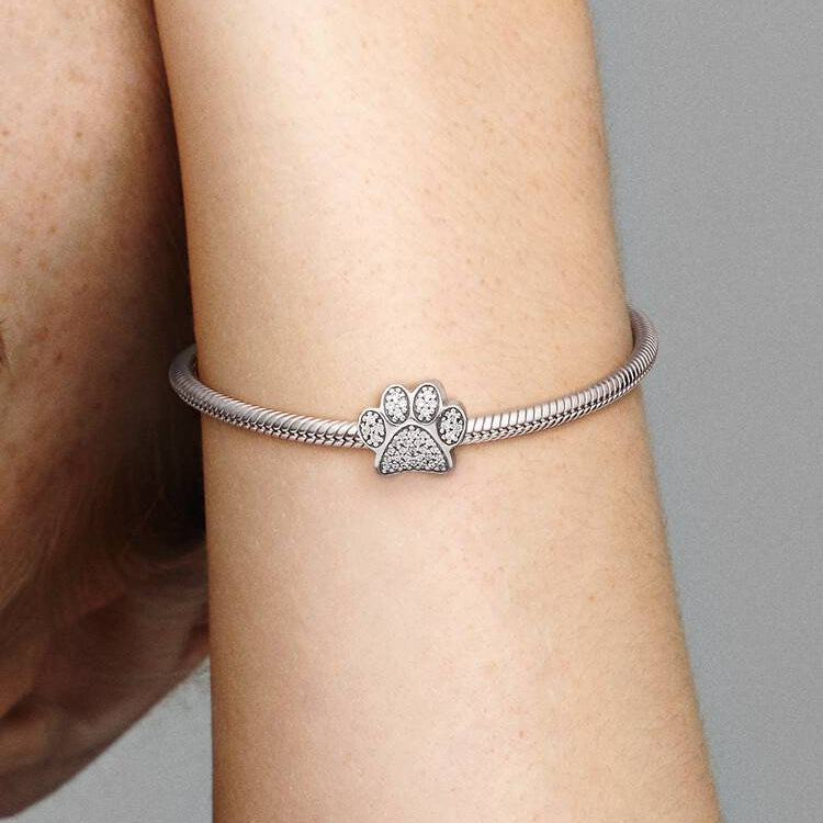 Sparkling Paw Print Pandora Charm