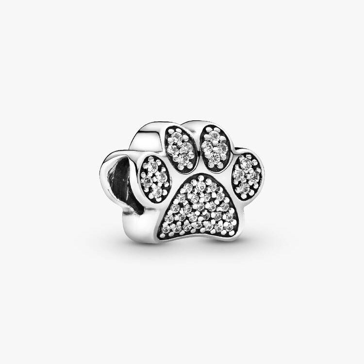 Sparkling Paw Print Pandora Charm