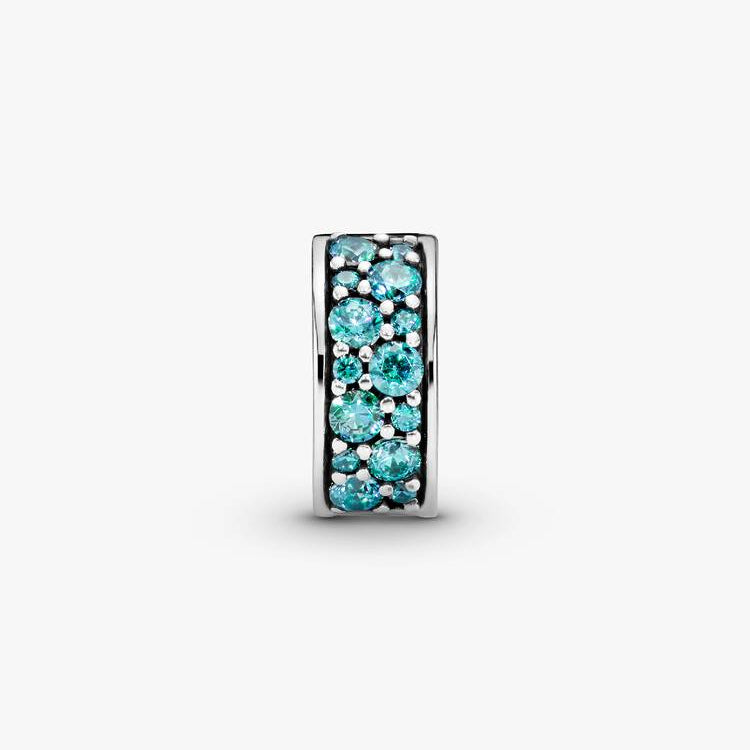 Teal Pavé Clip Pandora Charm