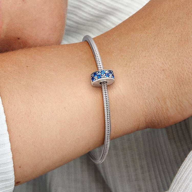 Blue Pavé Clip Pandora Charm