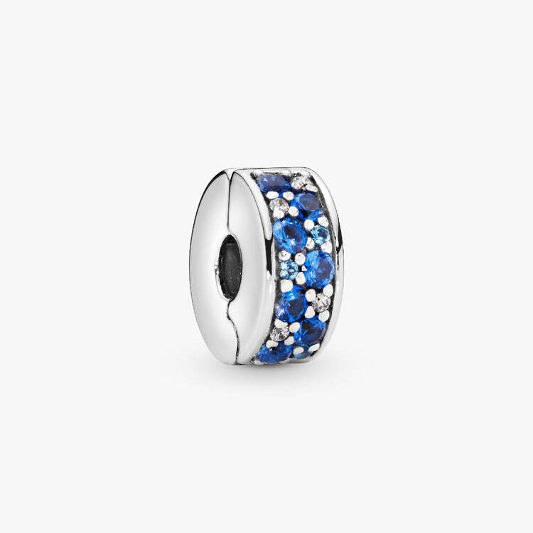 Blue Pavé Clip Pandora Charm