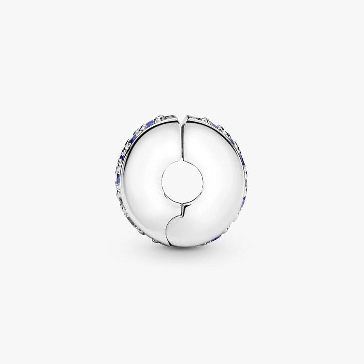 Blue Pavé Clip Pandora Charm