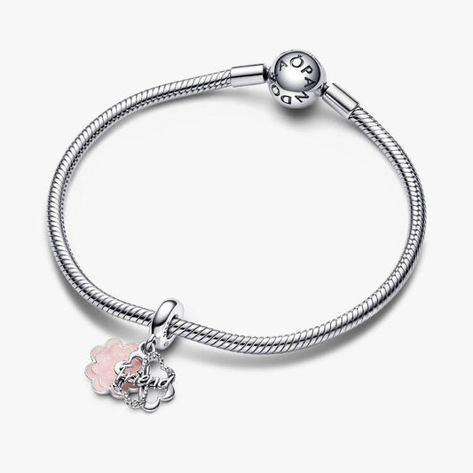 Four-leaf Clover Friendship Double Dangle Pandora Charm