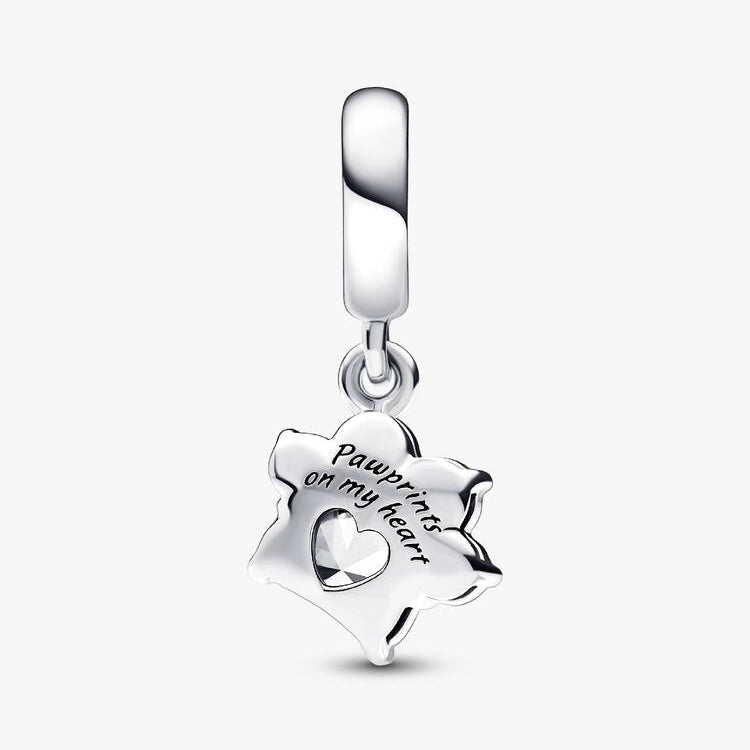 Sparkling Pet Paw Print Dangle Pandora Charm