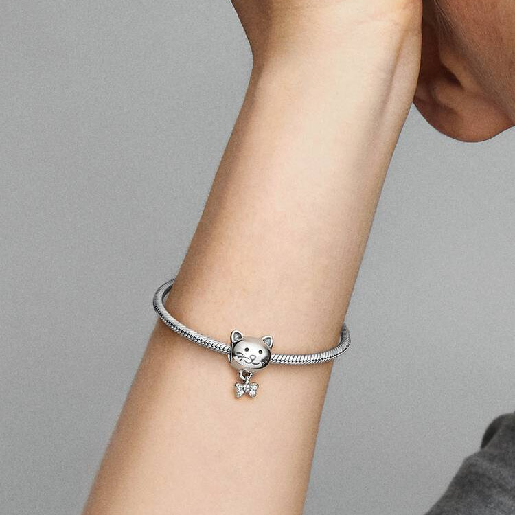 Pet Cat & Bow Pandora Charm