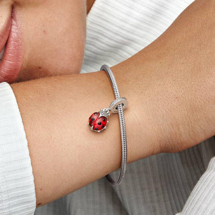 Red Ladybird Dangle Pandora Charm