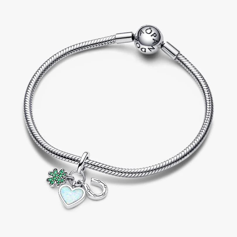 Pandora Horseshoe & Four-leaf Clover Dangle Charm