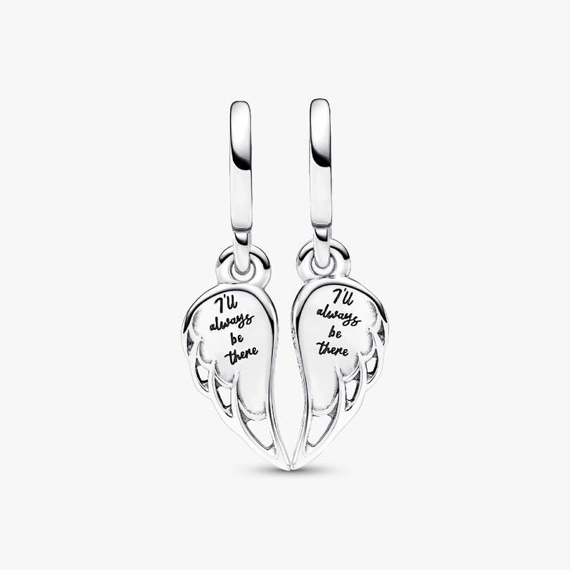 Sparkling Splitable Angel Wings Dangle Pandora Charm