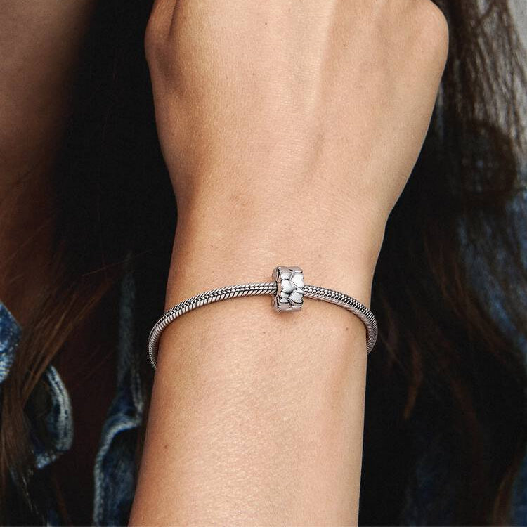 Heart Pattern Clip Pandora Charm