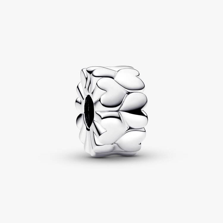 Heart Pattern Clip Pandora Charm