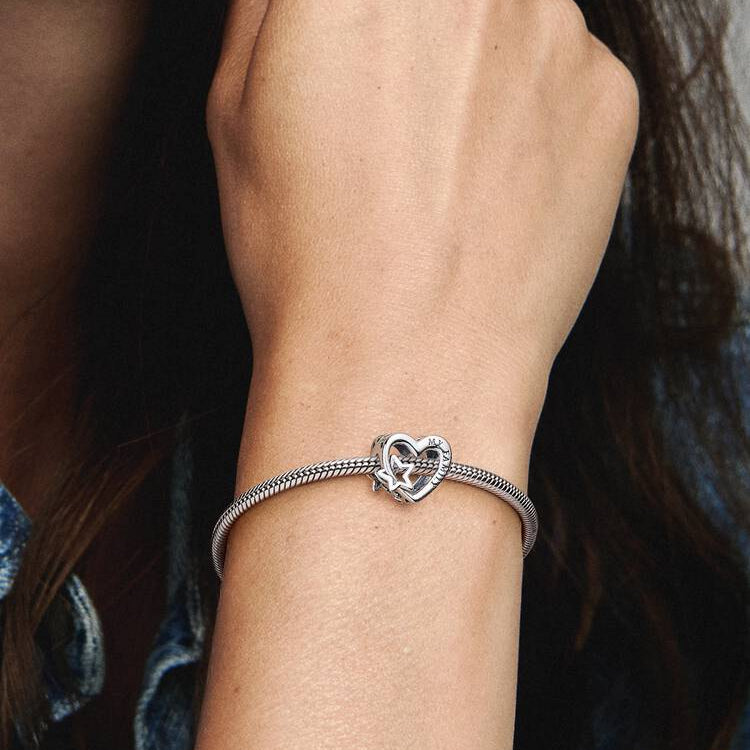 Openwork Family Heart & Star Pandora Charm