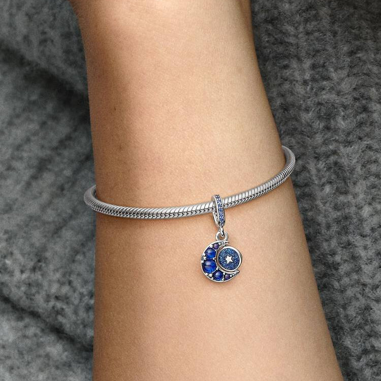 Sparkling Moon Spinning Dangle Pandora Charm