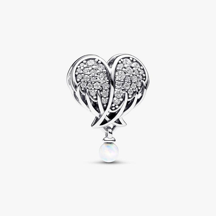 Sparkling Angel Wings and Heart Pandora Charm