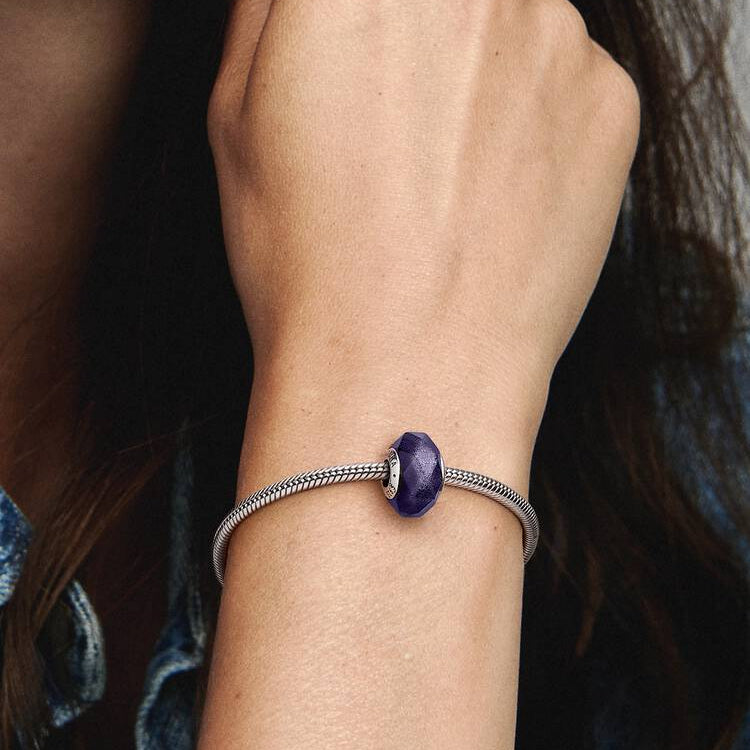 Faceted Blue Murano Glass Pandora Charm
