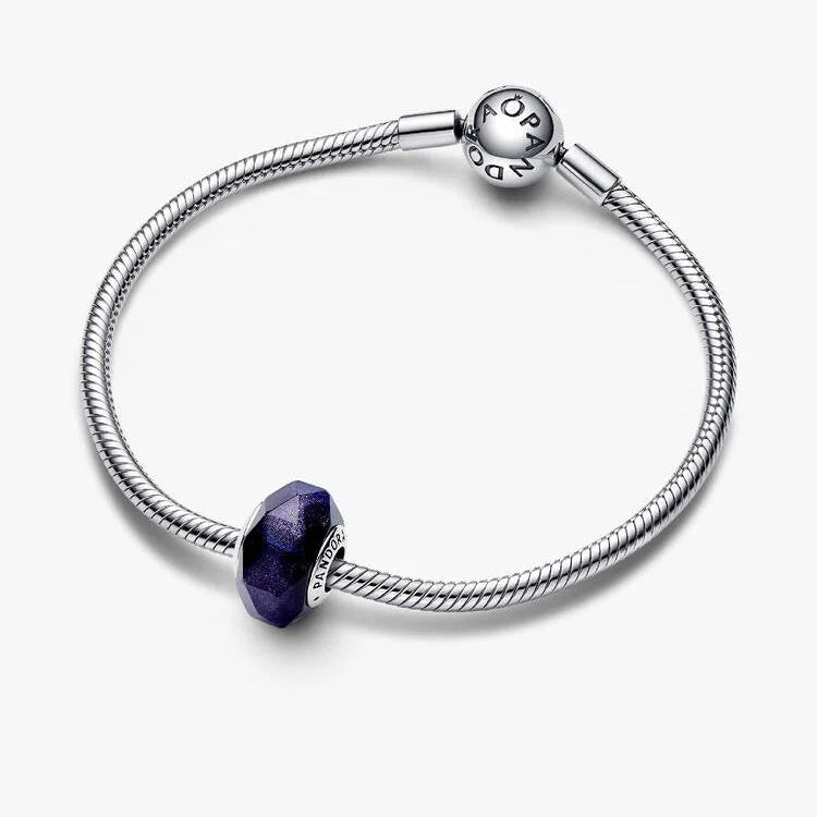 Faceted Blue Murano Glass Pandora Charm