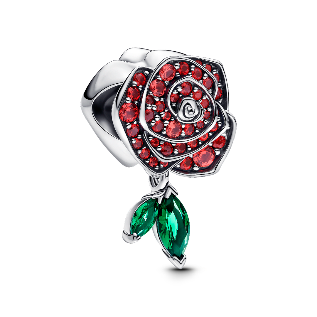 Sparkling Rose in Bloom Charm