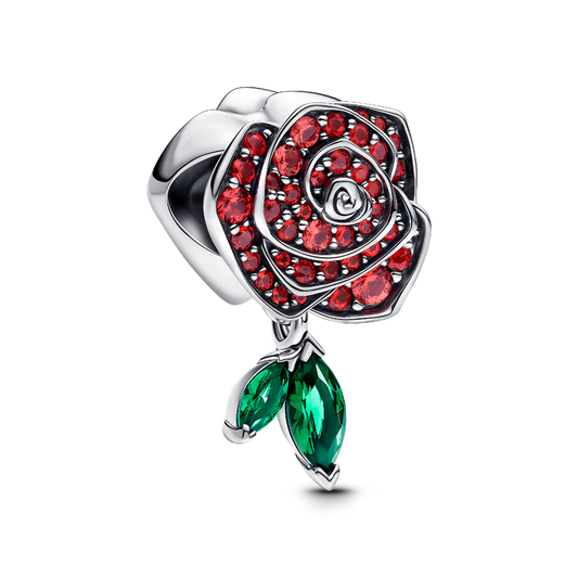 Sparkling Rose in Bloom Charm