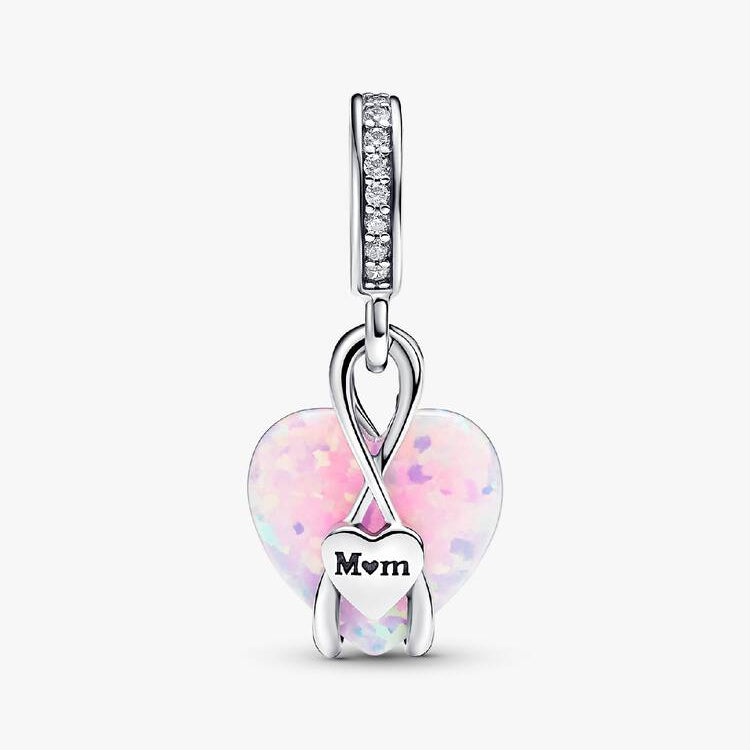 Mum Opalescent Heart Dangle Pandora Charm