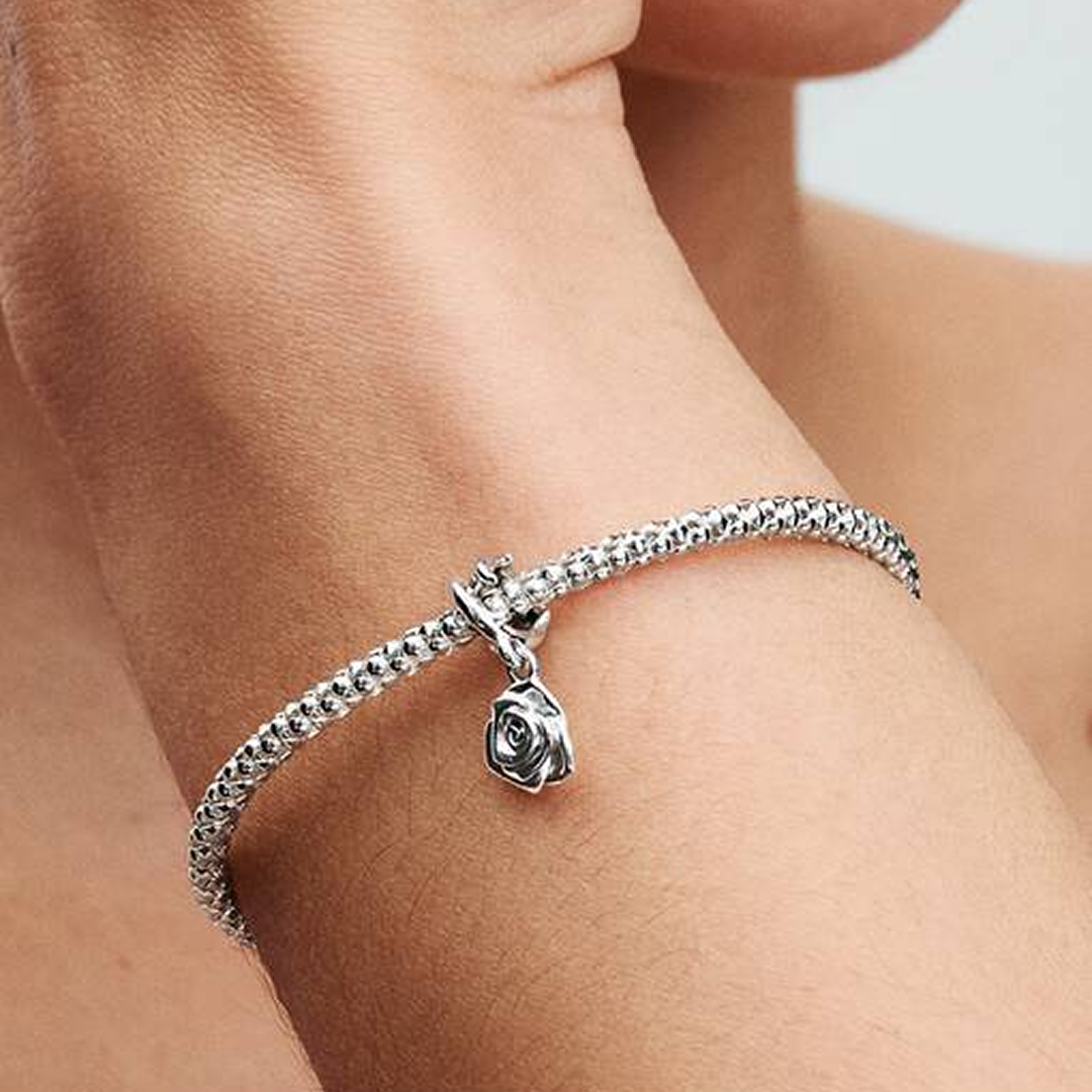 Rose in Bloom Dangle Charm