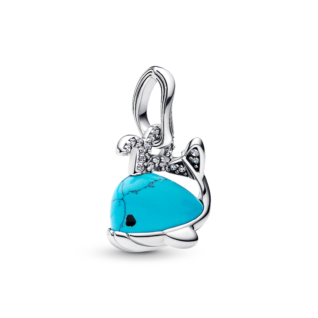Turquoise-coloured Whale Dangle Charm