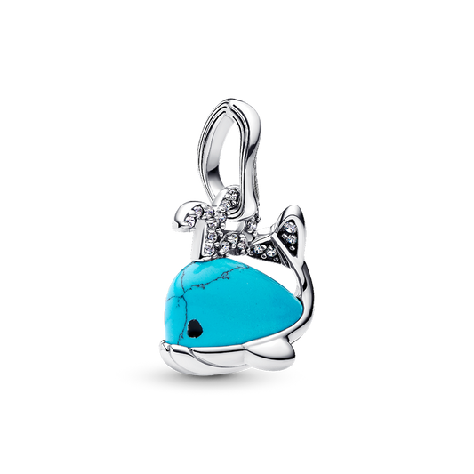 Turquoise-coloured Whale Dangle Charm
