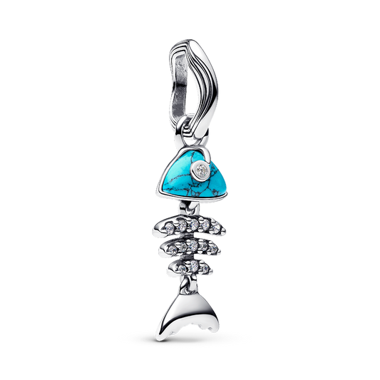 Turquoise-coloured Fishbone Dangle Charm