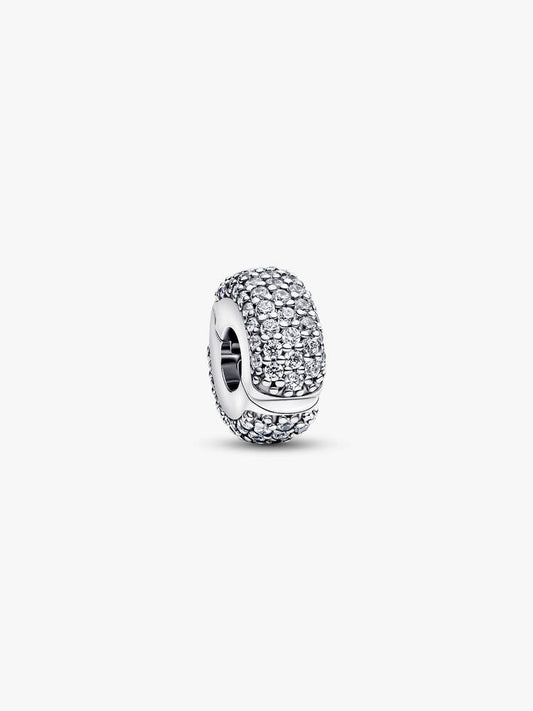 Silver Pavé Clip Pandora Charm