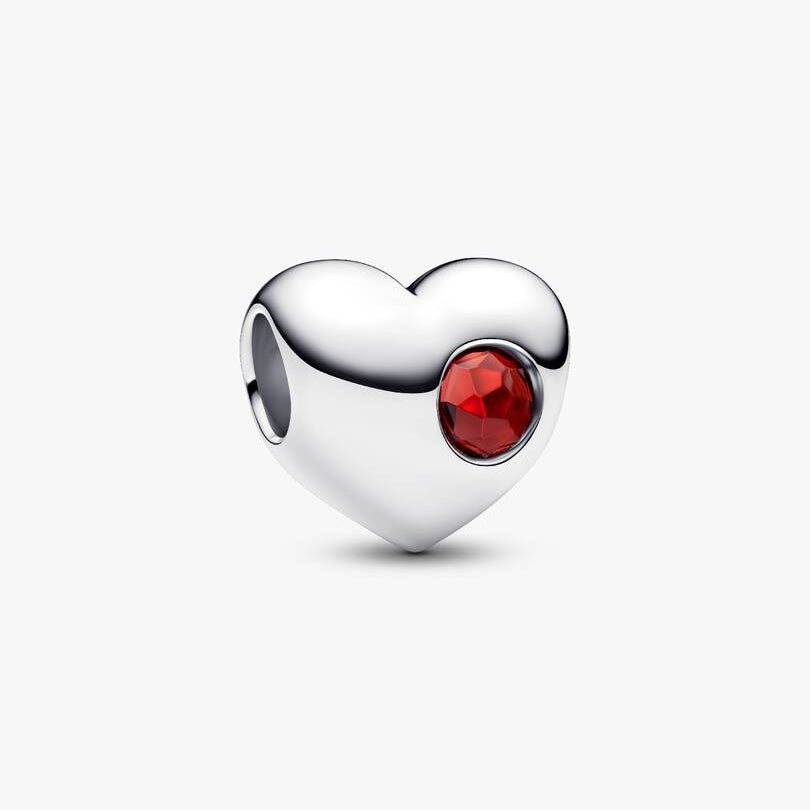Engravable January Birthstone Heart Pandora Charm