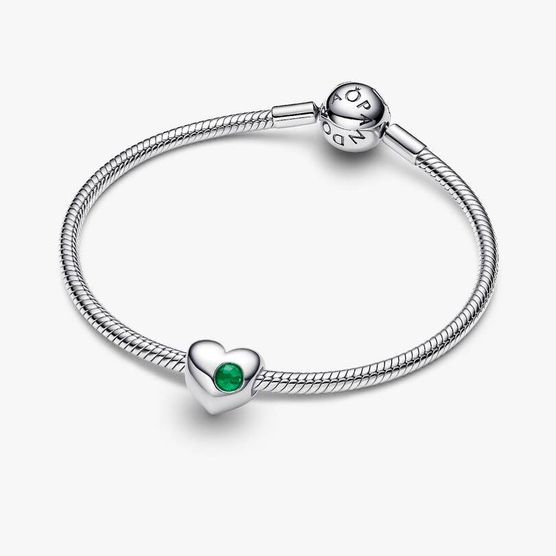 Pandora Engravable May Birthstone Heart Charm