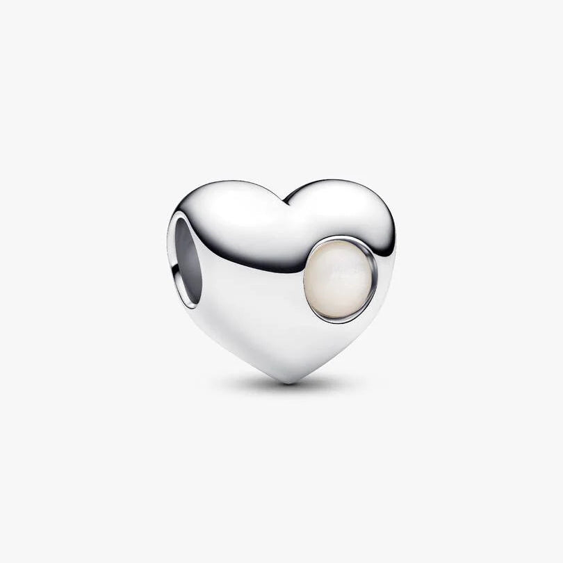 Engravable June Birthstone Heart Pandora Charm
