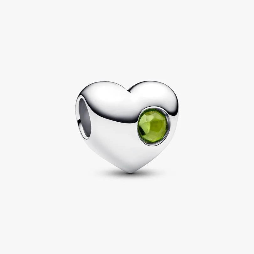 Pandora Engravable August Birthstone Heart Charm