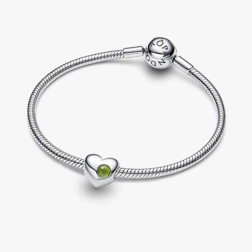 Pandora Engravable August Birthstone Heart Charm