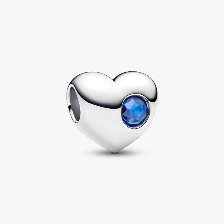 Engravable September Birthstone Heart Pandora Charm