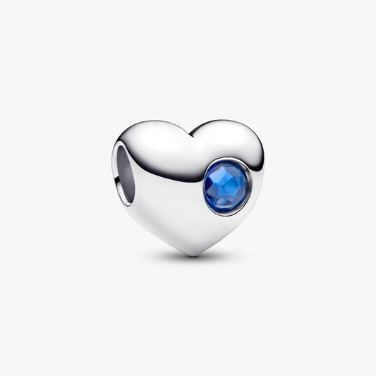 Engravable September Birthstone Heart Pandora Charm