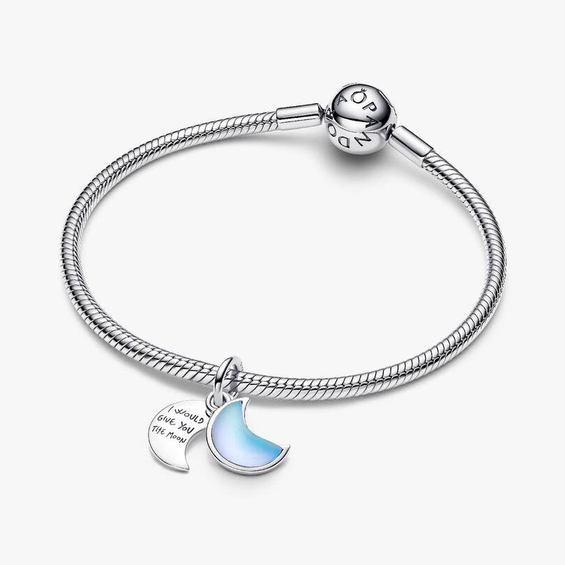 Crescent Moon Double Dangle Pandora Charm